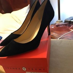 Black Suede Ivanka Trump Pumps